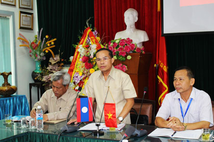 Các đoàn cán bộ lãnh đạo Sở GDTT, Sở Ngoại vụ tỉnh Bolykhamxay và tỉnh Savannakhet nước CHDCND Lào thăm và làm việc với lãnh đạo trường CĐ Kinh tế-Tài chính Thái Nguyên.